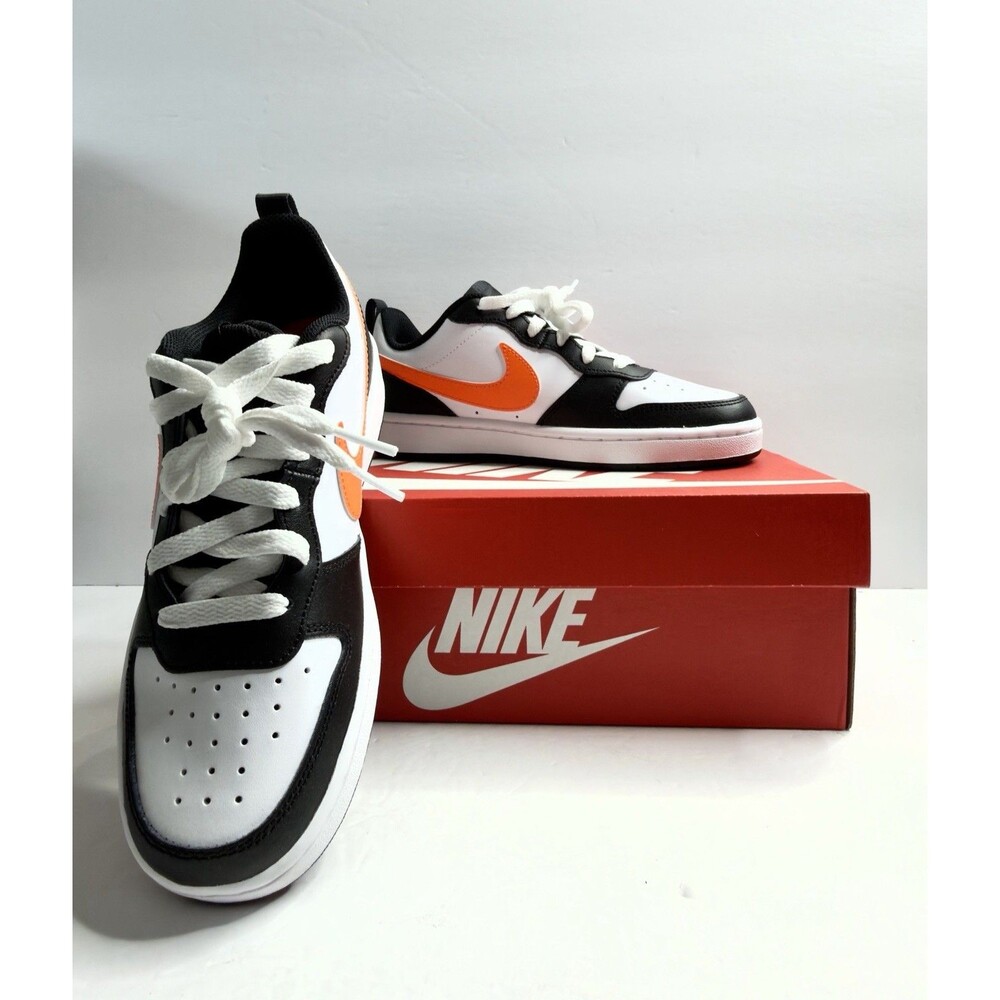 Nike Dunk Low Court Borough 2 White Orange Black Size 5y Or 7 Women Sneakers